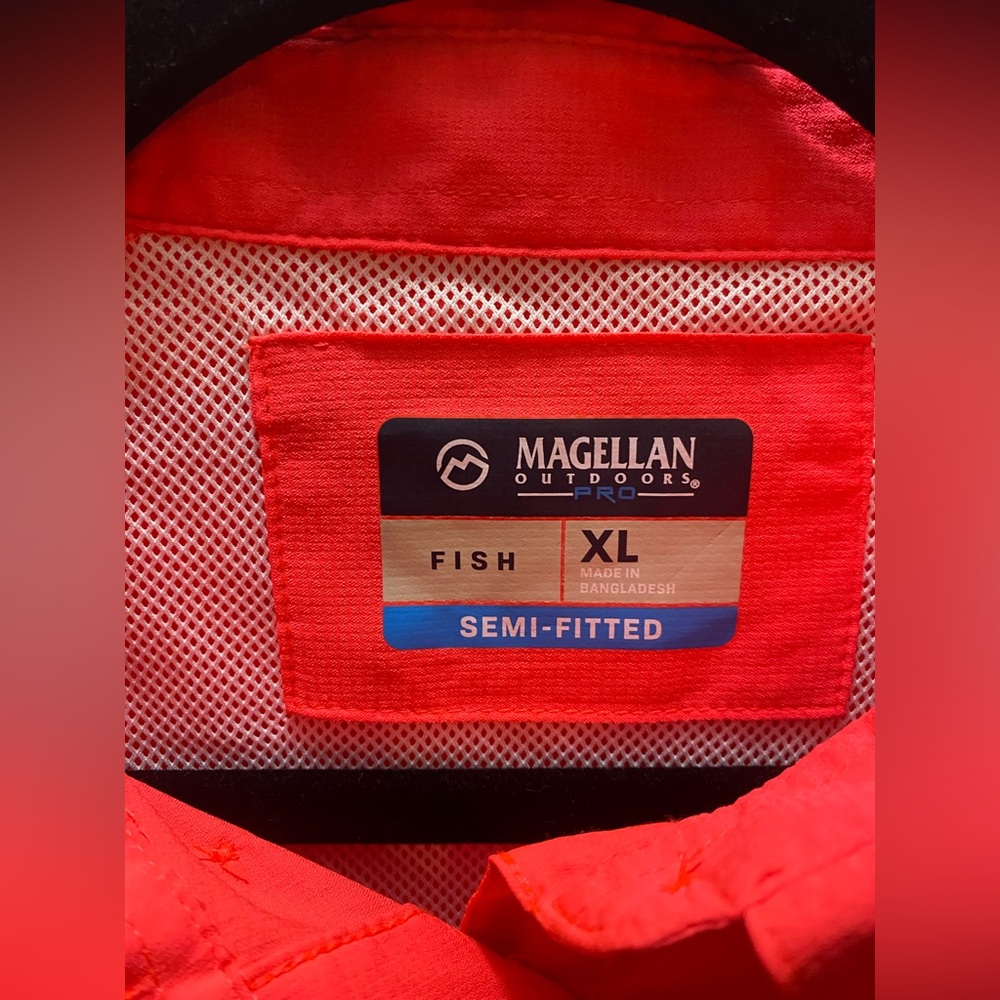 Magellan Outdoor Pro Fishing Coral Mens Shirt XL Semi- Fitted - Picture 7 of 8